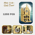 Magic Academy Castle Clock Tower Building Blocks Model Creative Wizard School Assembly Toy, Desktop Decoration Gift for Adults