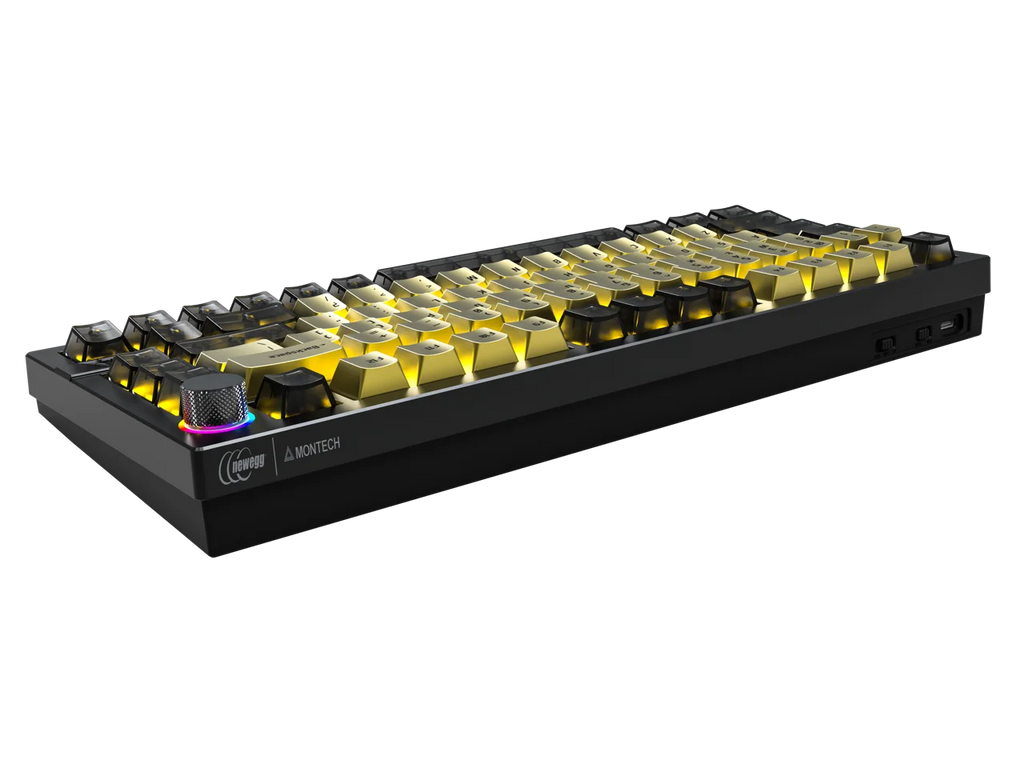 MONTECH MKey Pro Newegg 25th Anniversary Limited Gold Edition Mechanical Gaming Keyboard, Tri-Mode Bluetooth 5.2 / 2.4GHz Wireless / USB-C Wired, 75% Layout, Hot-Swappable, VIA/QMK, Gateron G Pro 3.0