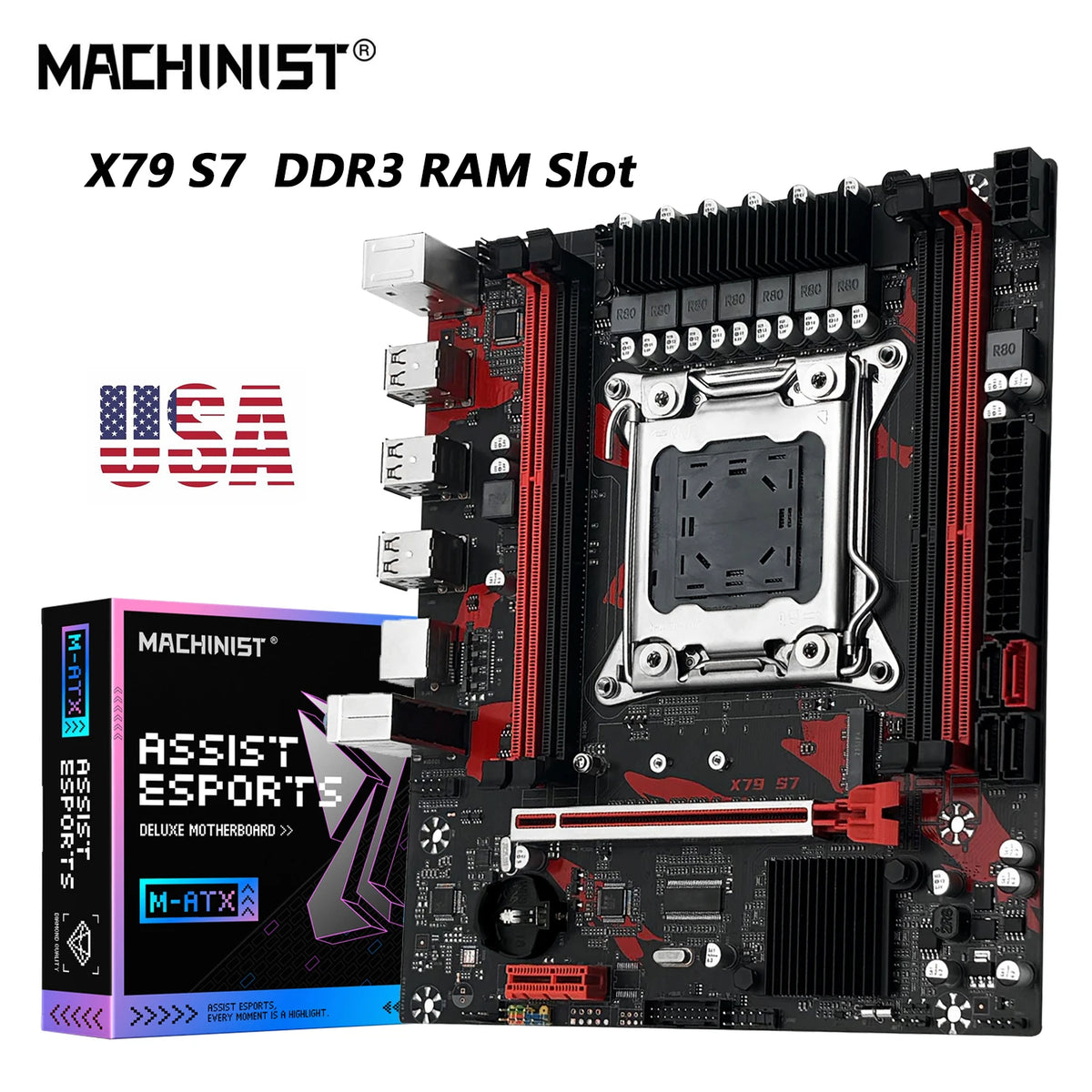 MACHINIST X79 Motherboard LGA 2011 Support DDR3 Memory Dual Channel And Xeon E5 Processor PCI-E NVME M.2 USB2.0 SATA3