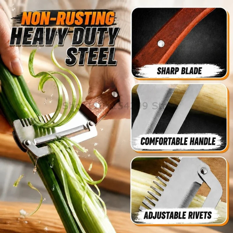 3-in-1 Paring Knife Ergonomic Wood Handle Knife Stainless Steel Vegetable Peeler with Wooden/plastic Handle Fruit Potato Peeler