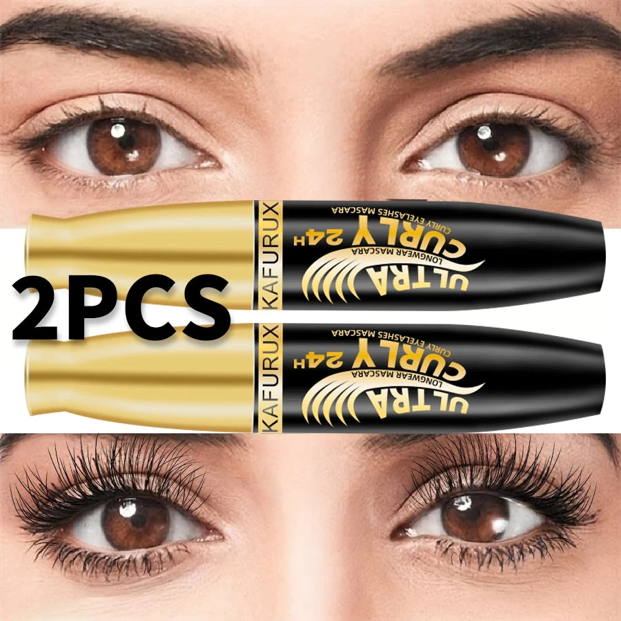 2PC Mascara Eyelashes Lengthening Black Lash Eyelash Extension Eye Lashes Brush Makeup Gifts Long-wearing Mascara Cosmetic for Women Gifts