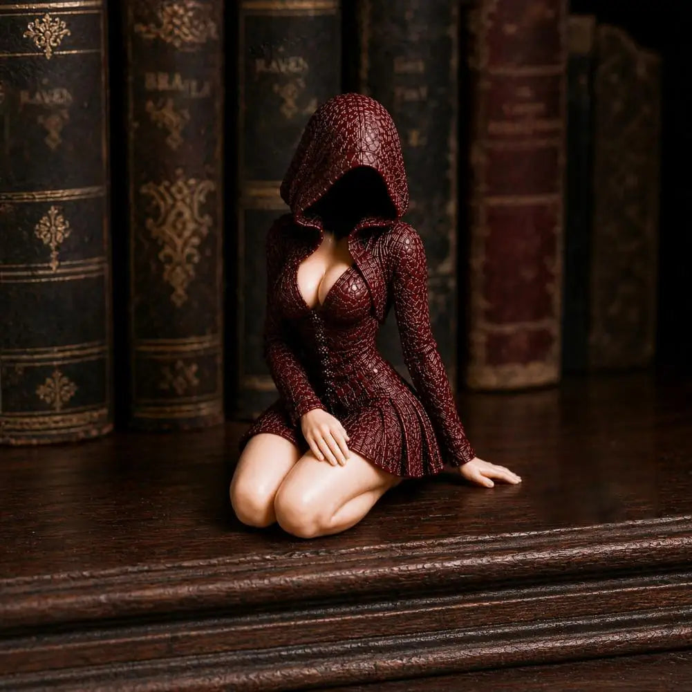 Skeleton Reader Statue Dark Fantasy Reading Corner Decor Reader Statue Resin Figurine Hooded Skeleton Reaper Sitting Book Decor