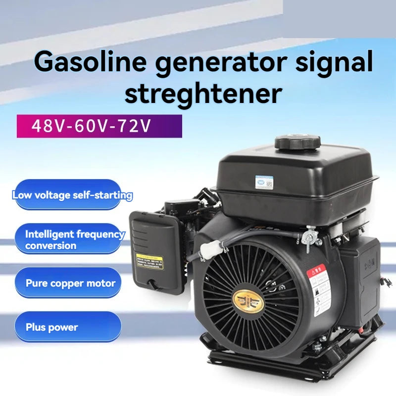 Intelligent variable frequency electric vehicle Automaticgasoline generatorrange extender generator 48v60v72v electric tricycl