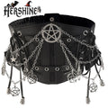 HERSHINE Women's Black Fashion Star Chain Elastic Wide Waist Belt, Y2K Gothic Punk Harajuku Rock Hip Hop Accessory，spring，summer