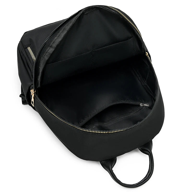 Large Capacity Women Backpacks Simple Black Travel Bag Solid Harajuku Student Schoolbag Casual Woman's Nylon Small Backpack