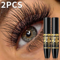2pcs 5D Black Long Lasting Mascara Lengthens Eyelashes Extension Waterproof Thick Silk Fiber Mascara Female Eye Cosmetics Tools for Gifts Korean Makeup Eye Beauty Eye Cosmetic for Women Gifts