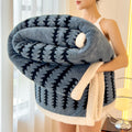 1PC Reversible Fluffy Sherpa Lined Blanket, Ultra Soft Heavyweight Fleece Blanket, Stylish Decorative Warm Blanket for Living Room Apartment