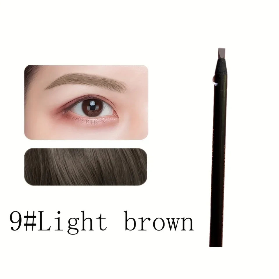 HAOZHUANG Pull Eyebrow Pencil Black Makeup High Quality Wild Line Eyebrow Pencil Hard Core Flat Head Pen White Waterproof