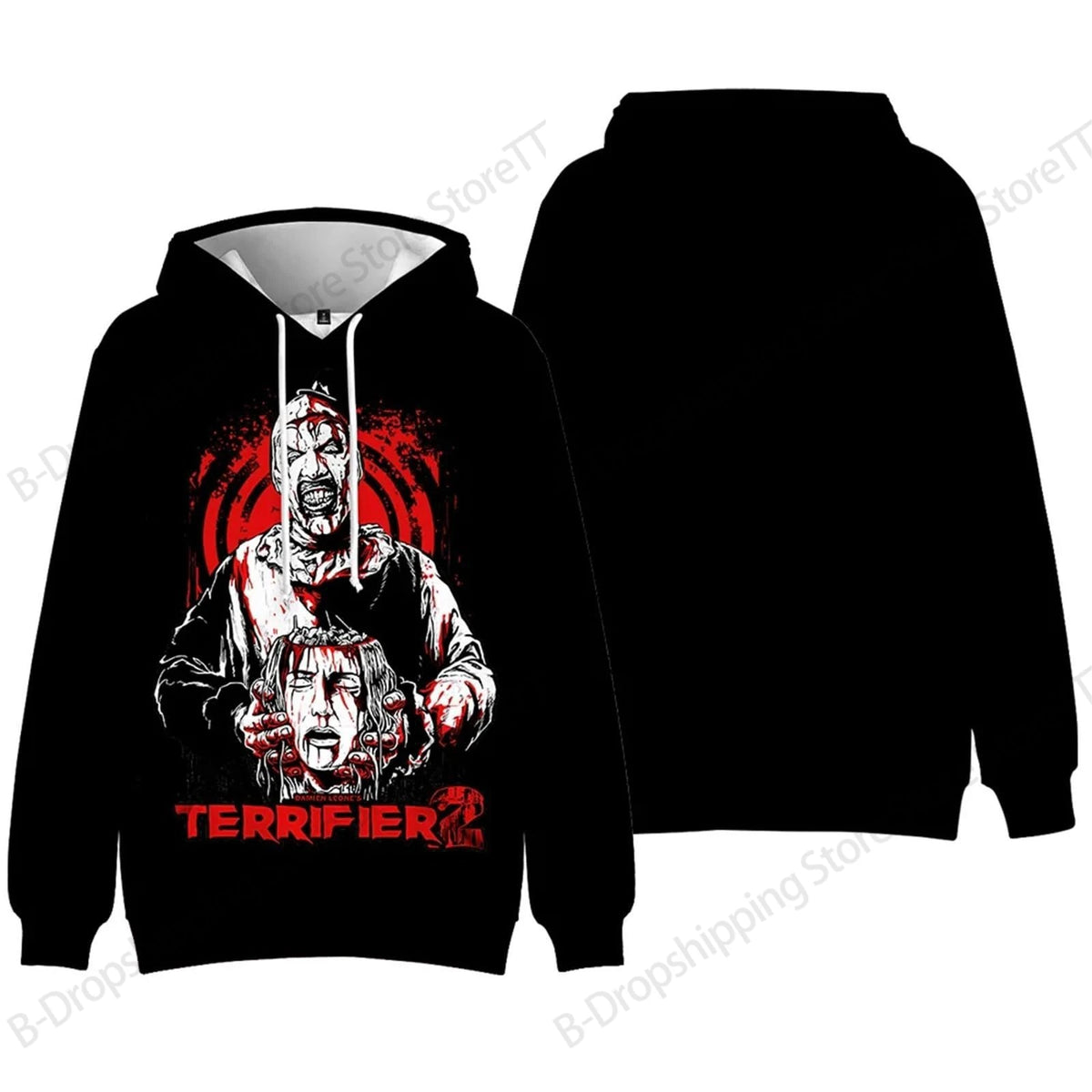 Horror Halloween Movie Terrifier 3d Print Hoodie Men Women Fashion Oversized Hoodie Sweatshirt Unisex Tracksuit Men Clothes Y2k