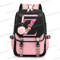 Teenage Black Pink Backpacks 26 Initials Flower A-Z Alphabet Large Capacity Harajuku Fashion  Zipper Aesthetic Students Bookbag