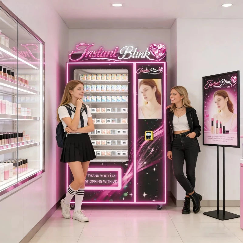 Smart beauty vending machines with card readers, jewelry vending machines, cosmetics vending machines in shopping malls for sale