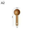 [TG835]1Pcs 7.5 To 45ML Portable Beech Walnut Wooden Measuring Spoon Multipurpose Coffee Tea Sugar Kitchen Gadget