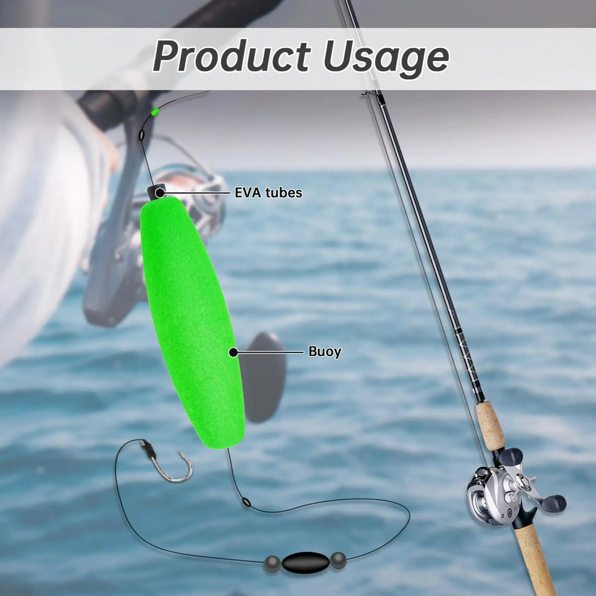 Colorful Hard Foam Fishing Bobber Float for Catfish, Strong Buoyancy Fishing Peg Floats 4 Colors for Optional