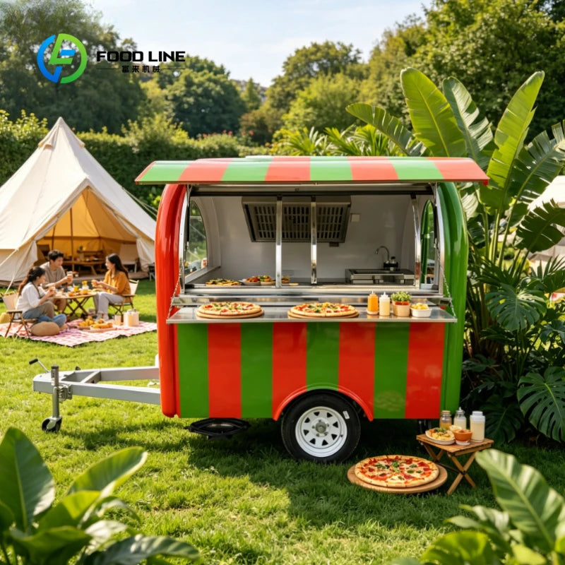 Food Truck Mobile Fast Trailer Concession Street Cart for Sale USA Australia Europe Fashionable Commercial Customized