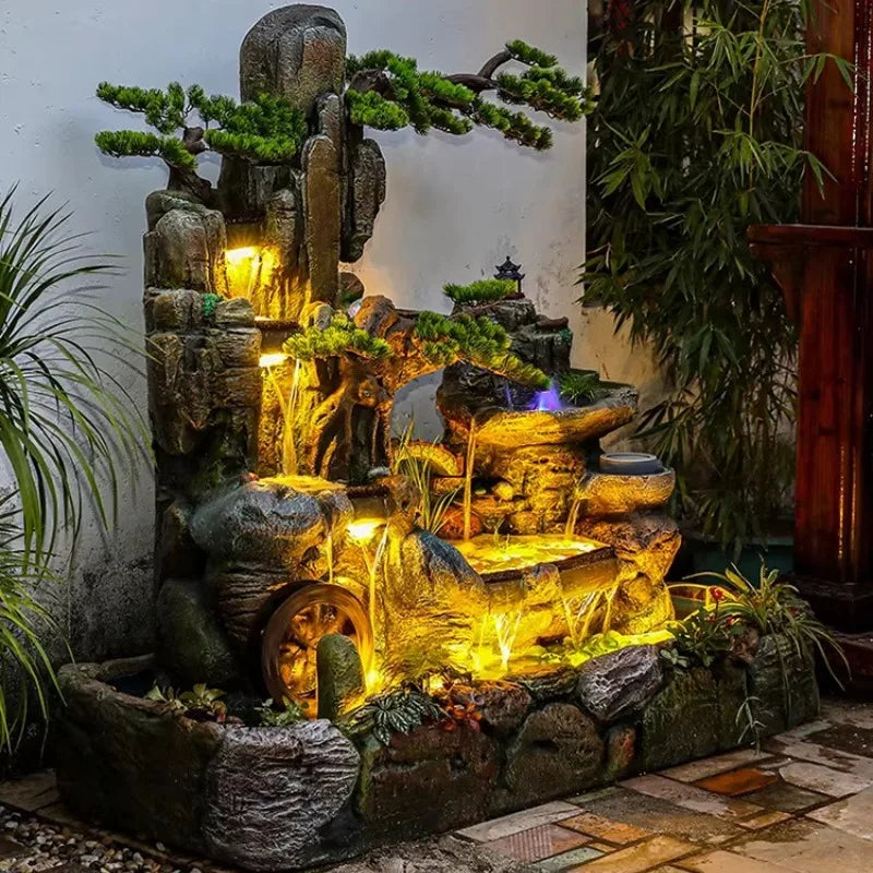 Large Scale Creative Waterfall Decoration Friends Rural Home Decor Indoor Ornaments