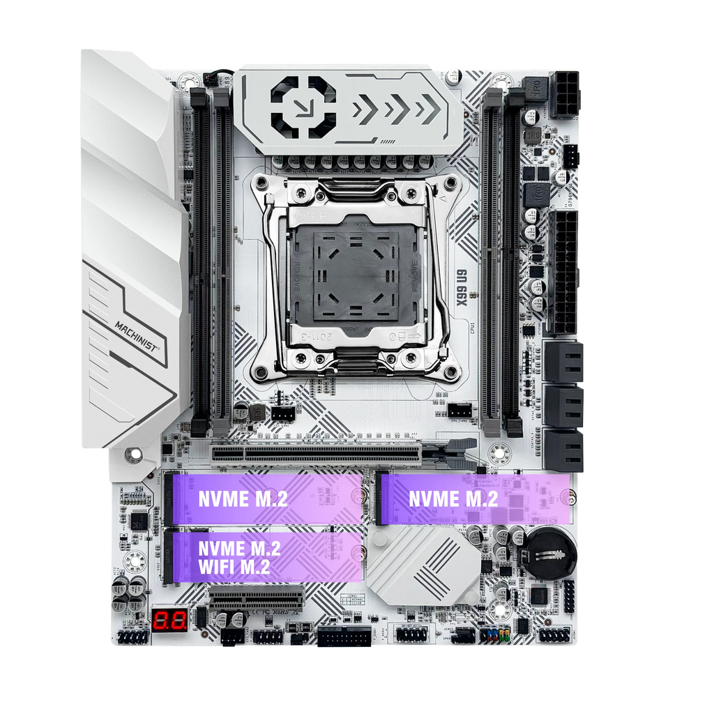 MACHINIST X99 U9 Motherboard Support TPM2.0 LGA 2011-3 Xeon E5 CPU DDR4 RAM C612 Chip with 3*NVME M.2 Slot SATA3.0 White Armor