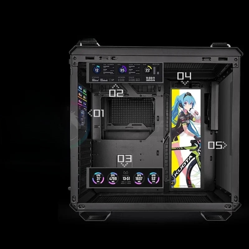 GT502 Case Monitor Screen Solution Panel Size/Themes Customized AIDA64 Gamer Secondary IPS Expand Dsiplay