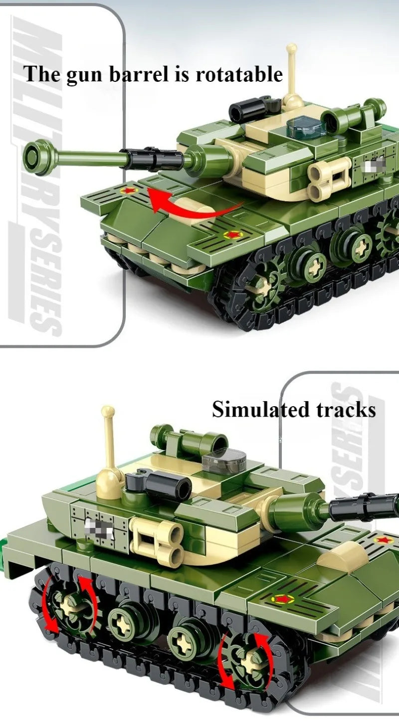 This Heavy-tank Assembly Kit for War Scenarios Is Ideal for Children's DIY Military Models and Serves As An Educational Toy Gift