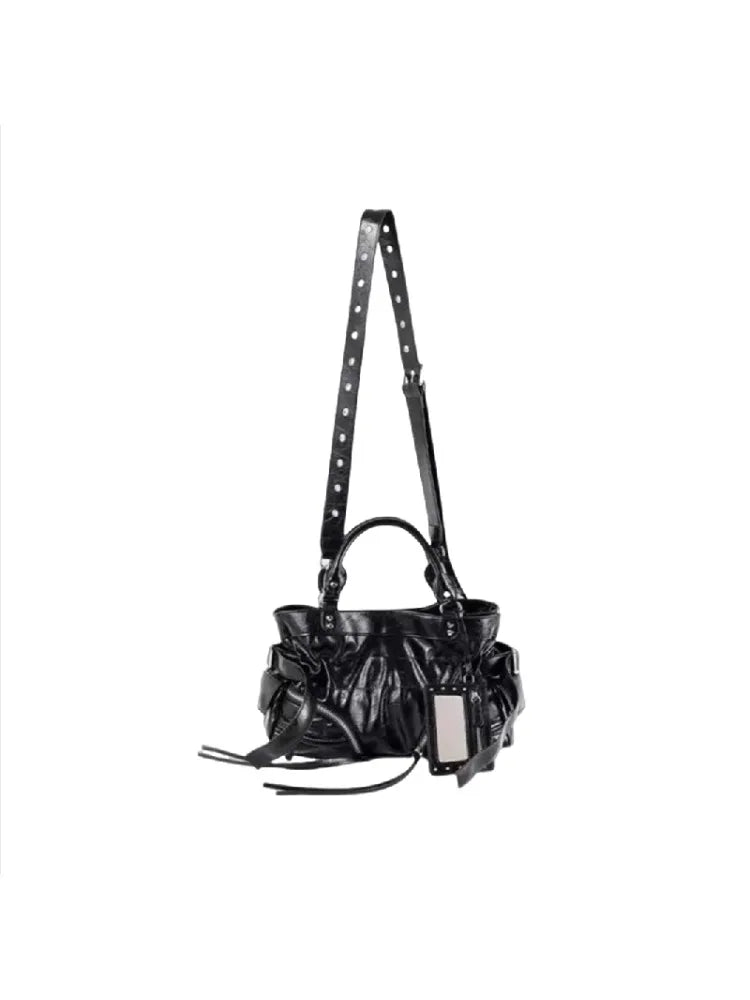 Women's Y2k Studded Punk Vintage Shoulder Purse PU Leather Gothic Rivet Handbag Waist Bag Luxury Underarm Bags with Spikes