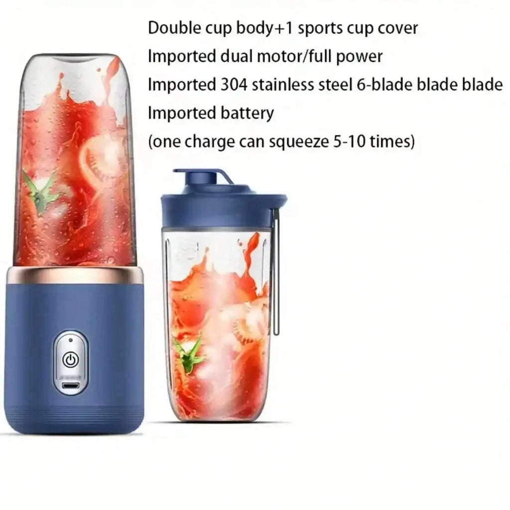 Compact Mini Portable Juicer Cup - Citrus Juicers With Fruit Squeezer, Food Mixer, Ice Crusher, And Charging Function - Multi-Functional, Easy To Clean, And Space-Saving Design