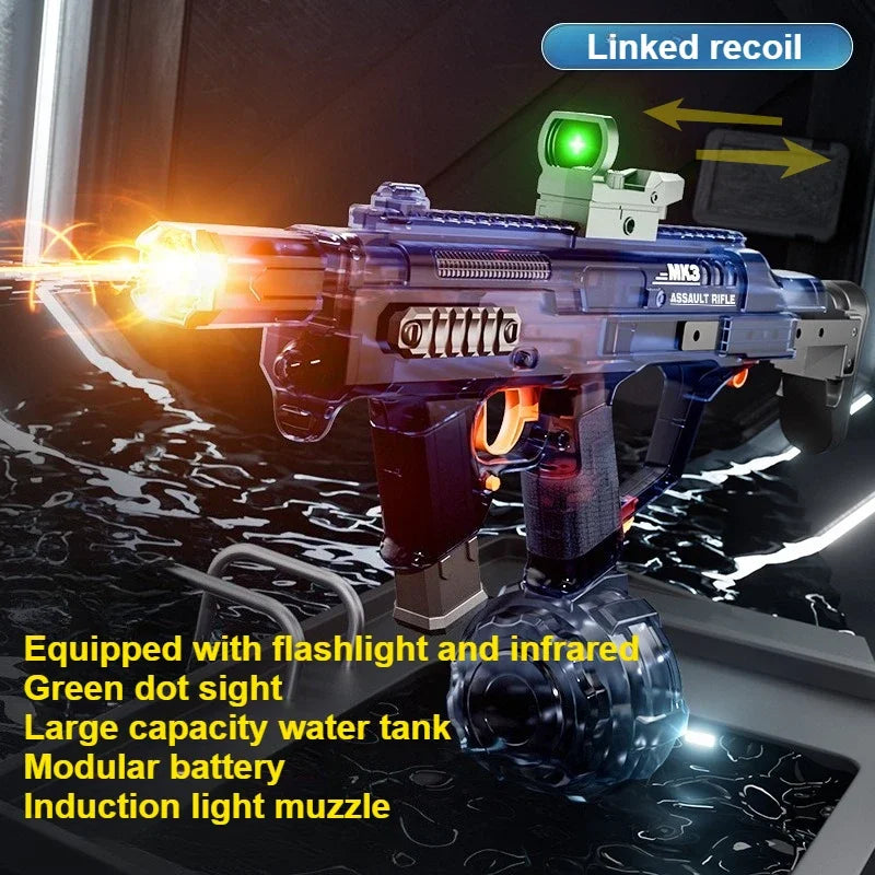 Summer Outdoor Adult Electric Shooting Water Gun Toy, Fully Automatic Large 1L Water Pistol MK3 Powerful Water Spray Boy Gifts