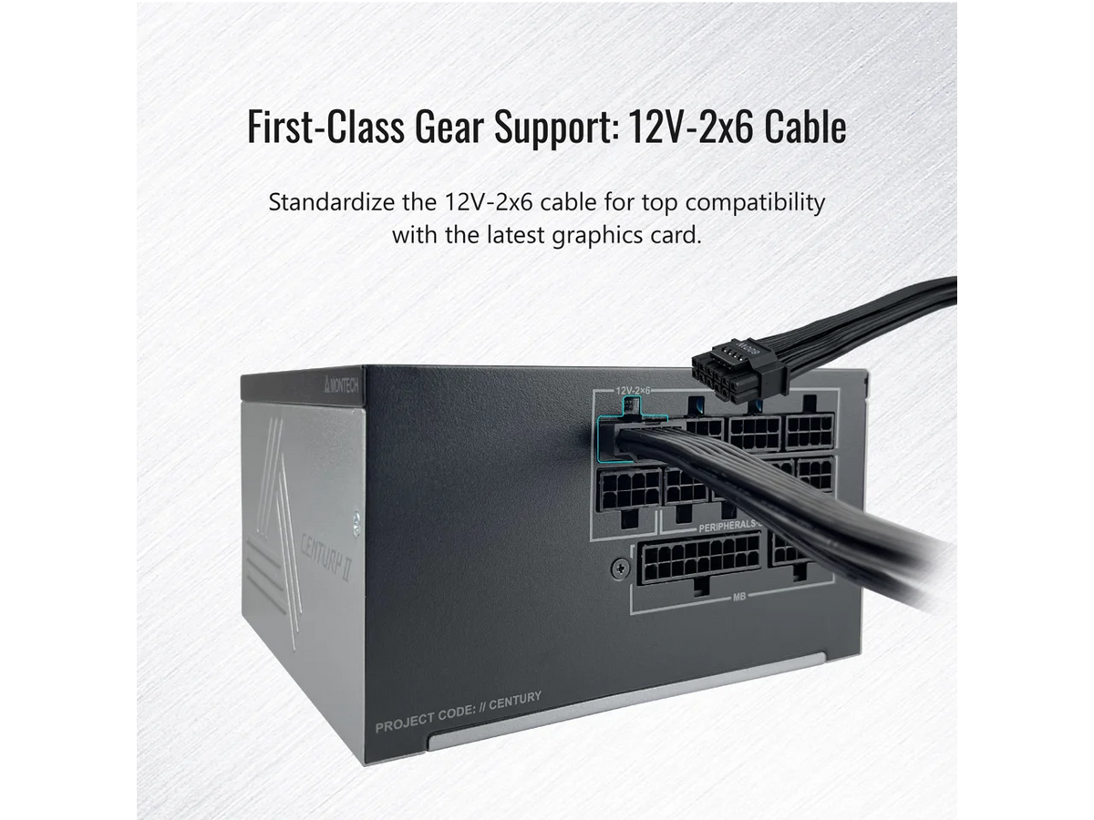 MONTECH CENTURY II - 850W High-End ATX Gaming Power Supply - 80 Plus Gold & Cybenetics Platinum