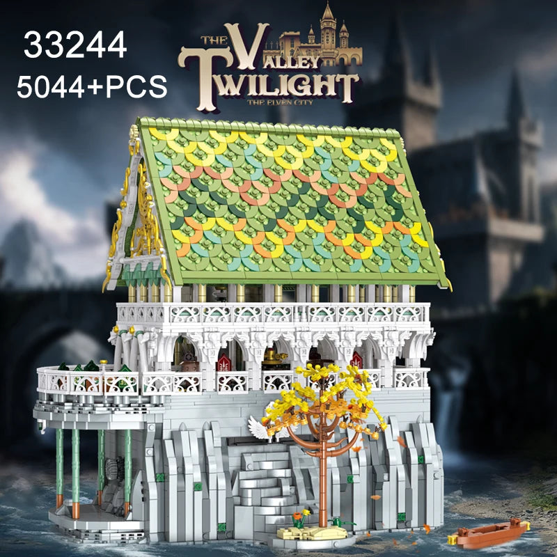 European Elf City Building Blocks Set Nine-in-one Giant Palace Models Bricks Desktop Decoration Diy Toys For Kids Holiday Gifts
