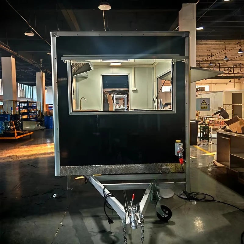 Remorque Fully Equipped Mobile Kitchen Food Trailer Pizza Fast Food Truck Full Kitchen Large Storage Outdoor Event Catering