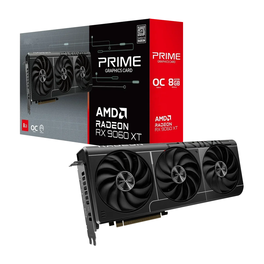 2025 New Prime Radeon RX9060 XT OC Edition 8GB GDDR6 PCIe 5.0 VGA RX 9060XT GPU RX9060 XT Video Card for Gaming PC Desktop