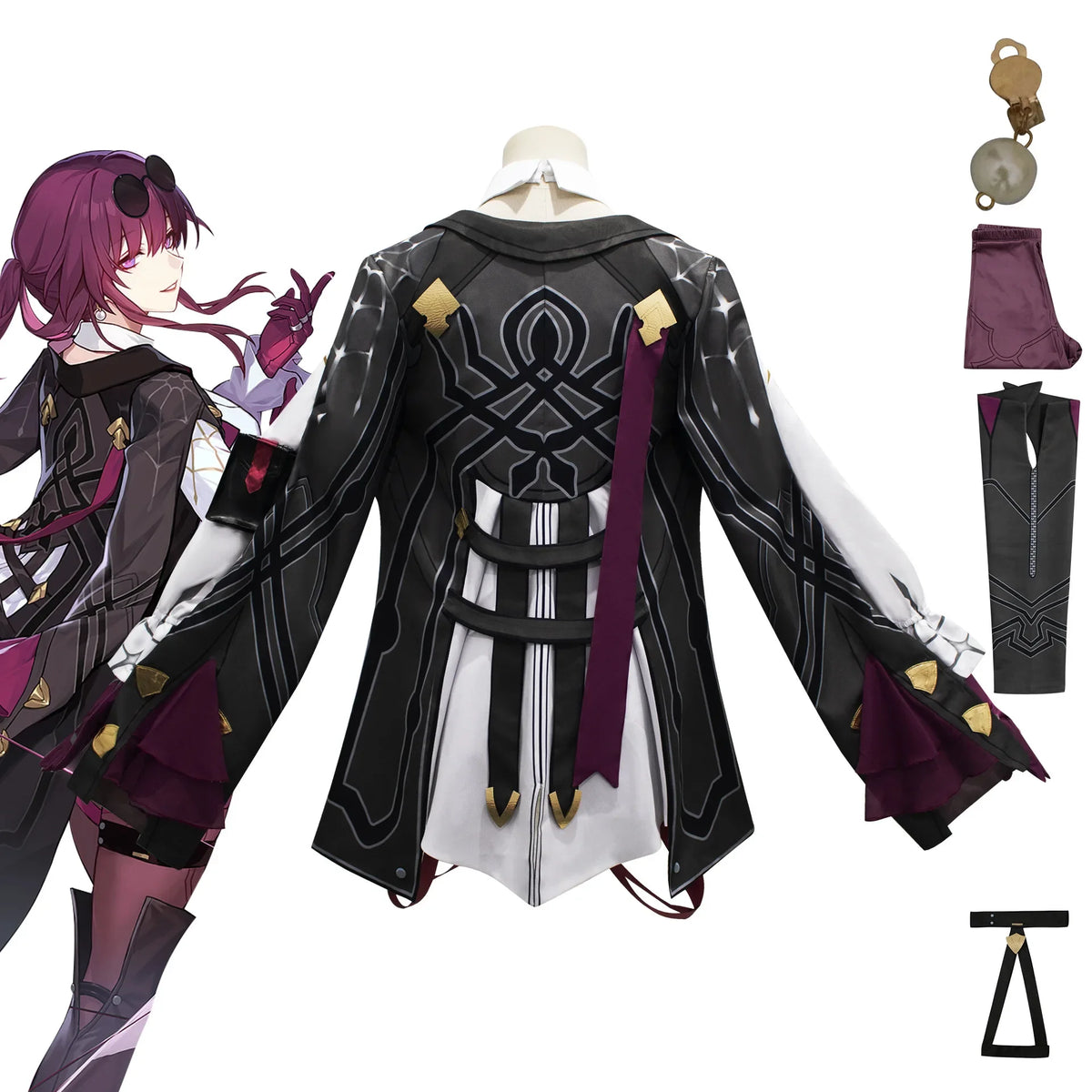 Honkai Star Rail Cosplay Costume Honkai Kafka Cosplay Costume Helloween Party Suit with Wig Kafka Outfit Uniform