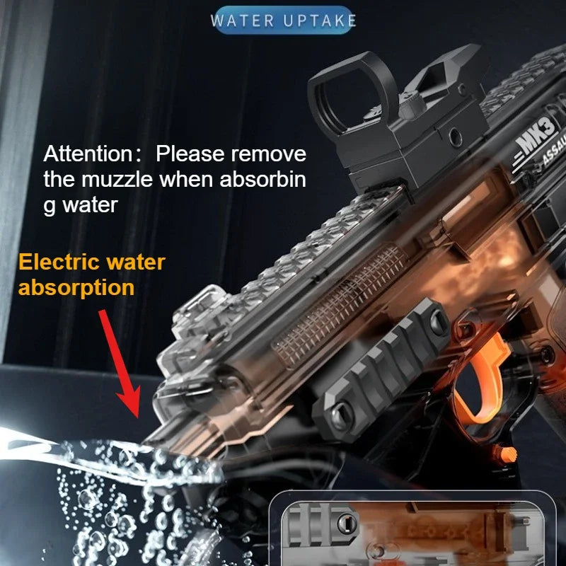 Summer Outdoor Adult Electric Shooting Water Gun Toy, Fully Automatic Large 1L Water Pistol MK3 Powerful Water Spray Boy Gifts