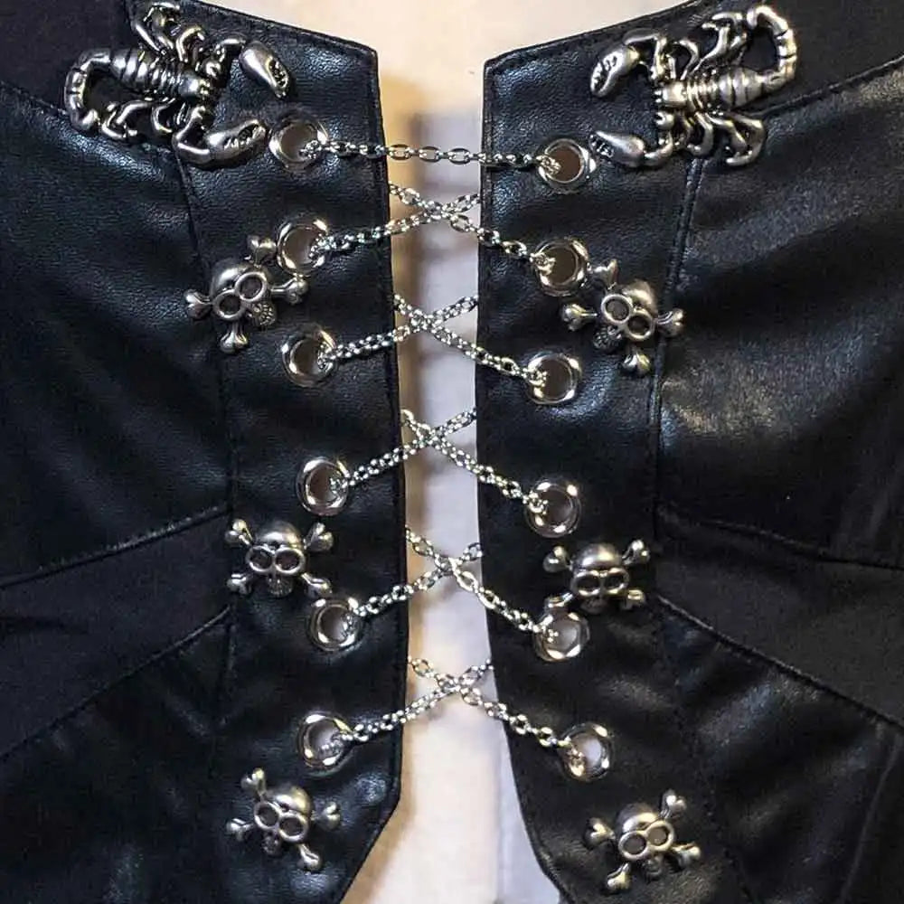 Women's Y2K Goth Top Emo Clothing Gothic Boho Cross Punk Rock Tank Skull Bra Grunge T-Shirt for Teens Rave Festival Wear