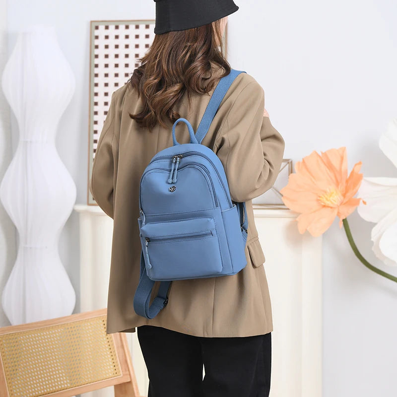 Casual Multi Pockets Backpacks for Women Waterproof Nylon Daypack Women Lightweight Back Pack Ladies Large Capacity Travel Bags