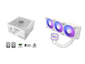 ASRock SL-850GW Gold 850W Full Modular Power Supply ASRock AIO PRO White 360 ARGB 27mm radiator, ARGB waterblock, ARGB Hub-lighting fan, white version