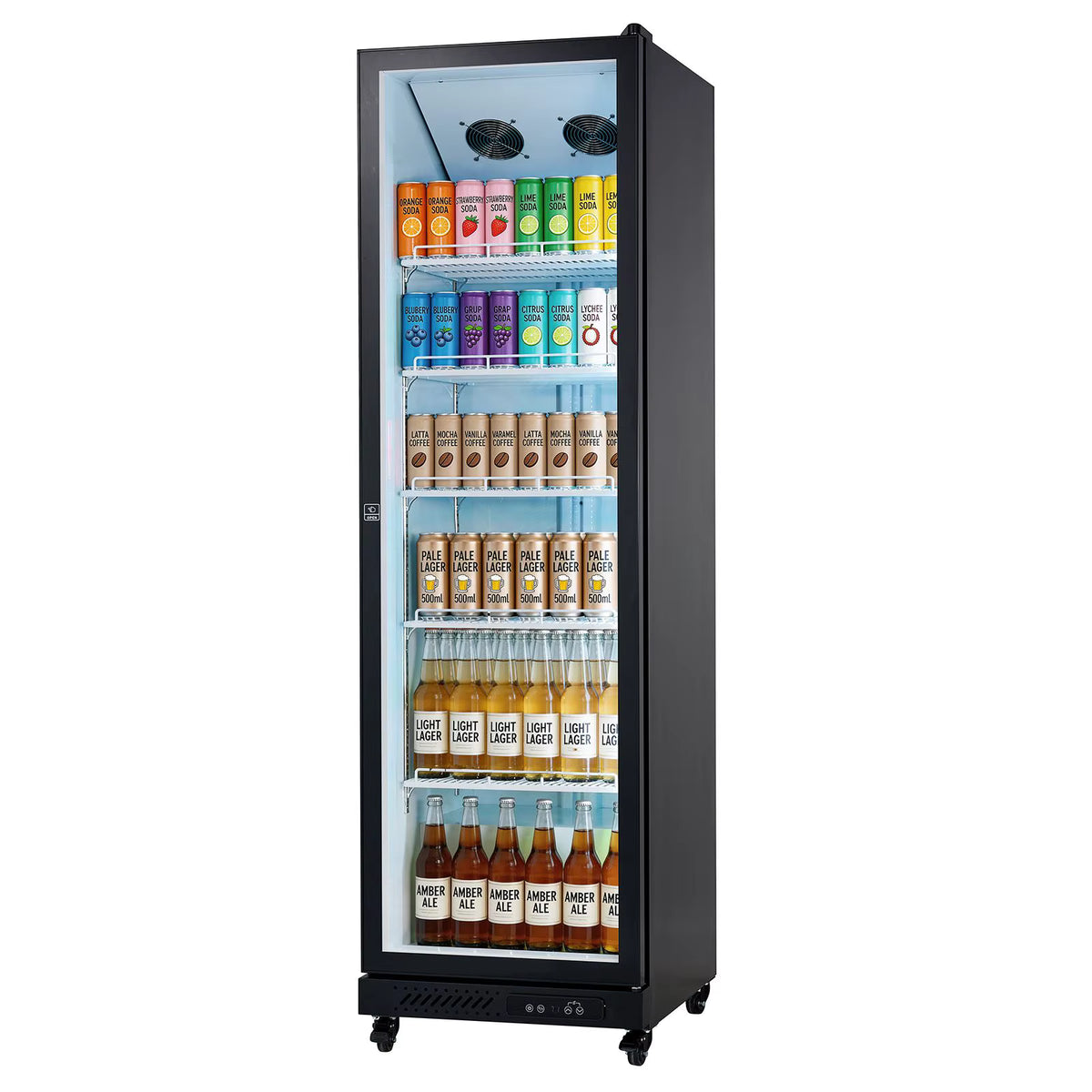 "12.4 Cu.Ft Commercial Glass Door Display Refrigerator Upright Beverage Cooler Fridge 350 L"