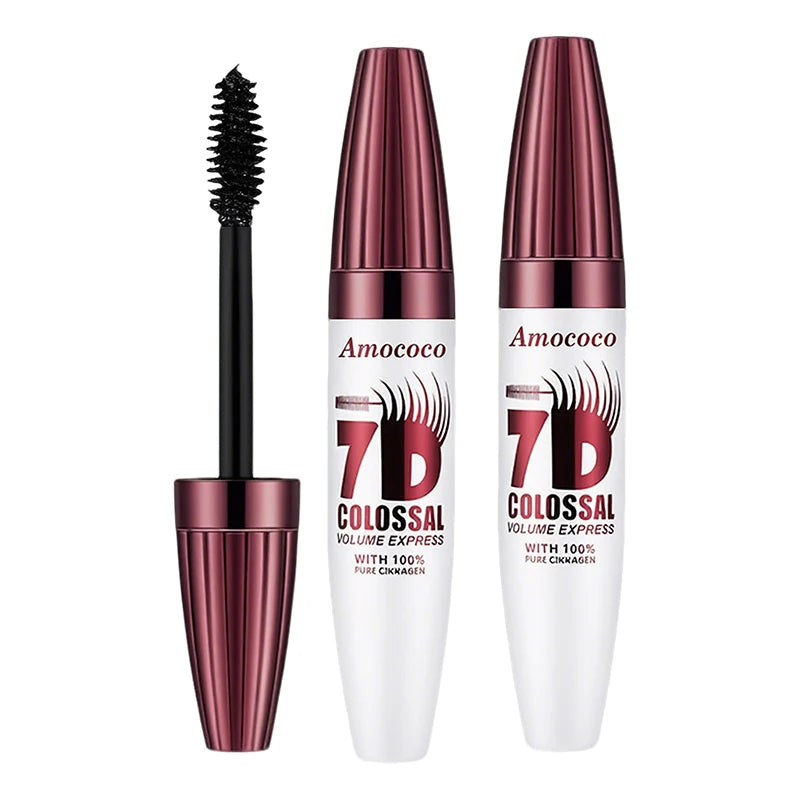 Amococo 2/4pcs 7D Mascara Black Volume Mascara for Eyelashes Eye Makeup Mascara for Women Long Lasting Lash Makeup Easy Apply Daily Beauty Cosmetic Makeup Gift