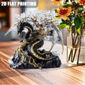 1pc Nordic Art Style Dragon Acrylic Sculpture with Base for Home Bedroom Decor, Multifunctional Room Decoration