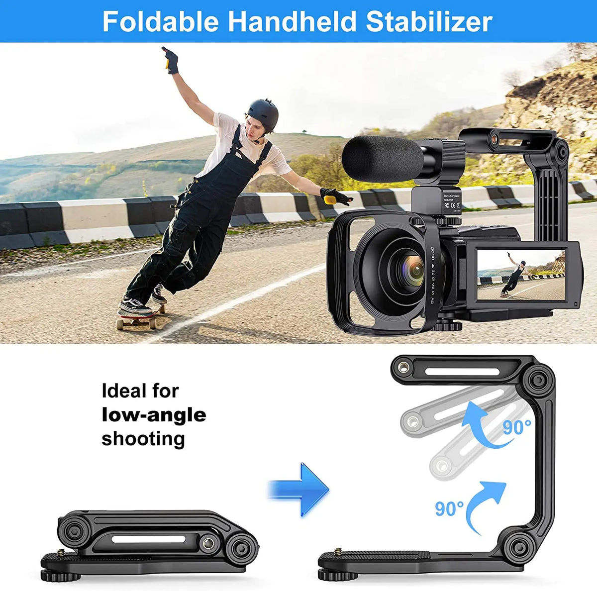 48MP 4K Video Camera 16X Zoom 3.0" Camcorder with Microphone Vlogging Touch Screen IR Night Vision Wi-Fi Vlog Cameras Web