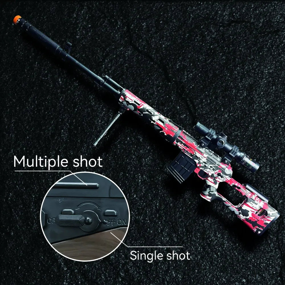 SVD Electric Gel Ball Blaster Gel Ball Toy Automatic Splatter Blasters Shooting Games Summer Backyard Outdoor Activity