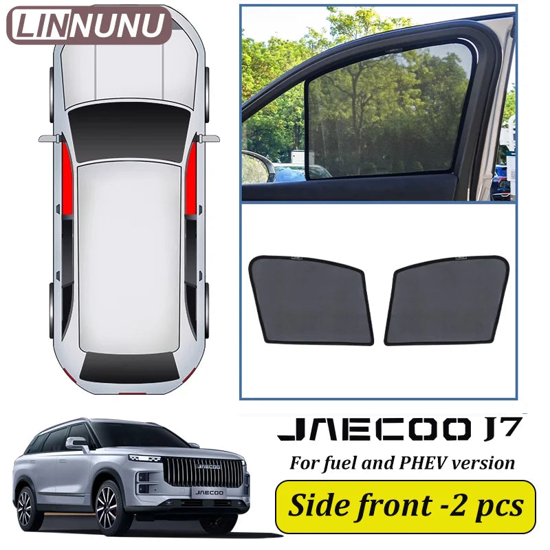 LINNUNU Car Sunshade Side Window Magnetic Mesh Curtain Summer Sun Shade UV Protection For Jaecoo J7 PHEV Fuel SHS Accessories