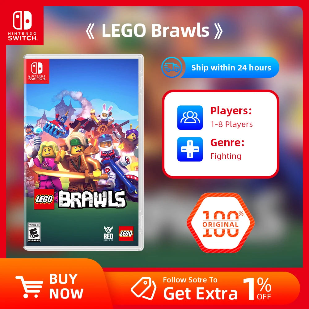 Nintendo Switch Game Deals - LEGO Brawls - 100% Original Physical Game Card Genre for Switch OLED Lite
