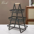 New 2 3 Tiers Countertop Fruit Basket Portable Iron Art Kitchen Organizer for Fruits Bread Snacks Storage Rack