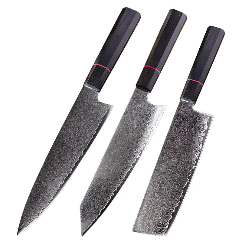 professional Japanese kitchen knife Set VG10 Core Damascus steel 67-layer chef's multi-purpose knives G10 Handle Cooking Tools