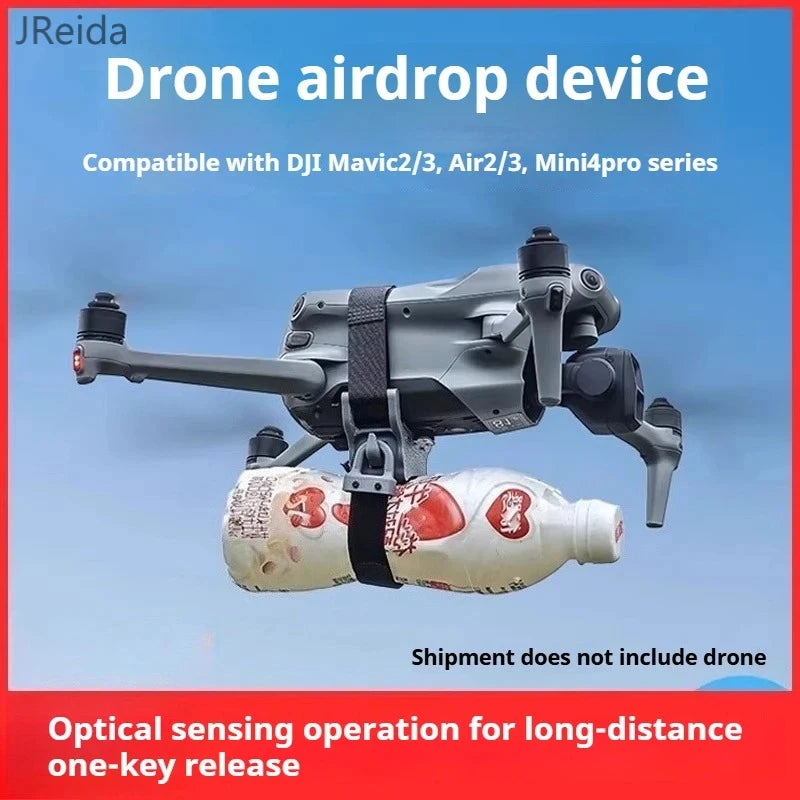 Universal drone air drop system, compatible with DJI Air3/2S/Mini4/Mavic 3 Pro, for dropping payloads.