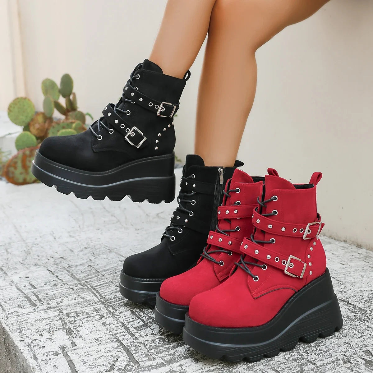 2025 Women Comfortable Ankle Boots Luxury Casual Elegant New Boots Platform Chunky Designer Shoes for Women Zapatos De Mujer