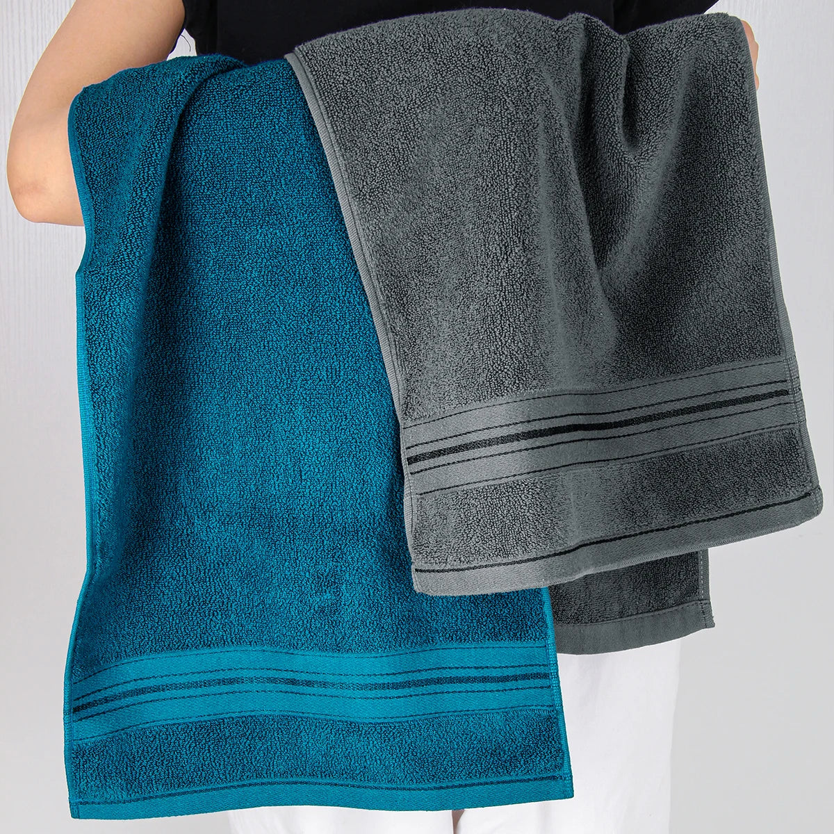 4-Piece Luxury Pure Cotton Bath Towel Set, 1 Bath Towel + 1 Face Towel + 2 Washcloths, Soft and Comfortable, Highly Absorbent, 100% Cotton Towels, Bathroom Decoration Accessories, Daily Use Towels