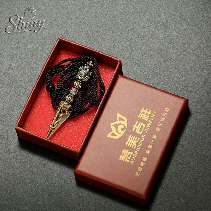6.7cm Nepal Tibetan Brass Copper Vajra Buddhist Supplies  Necklace Accessories Gift Collection