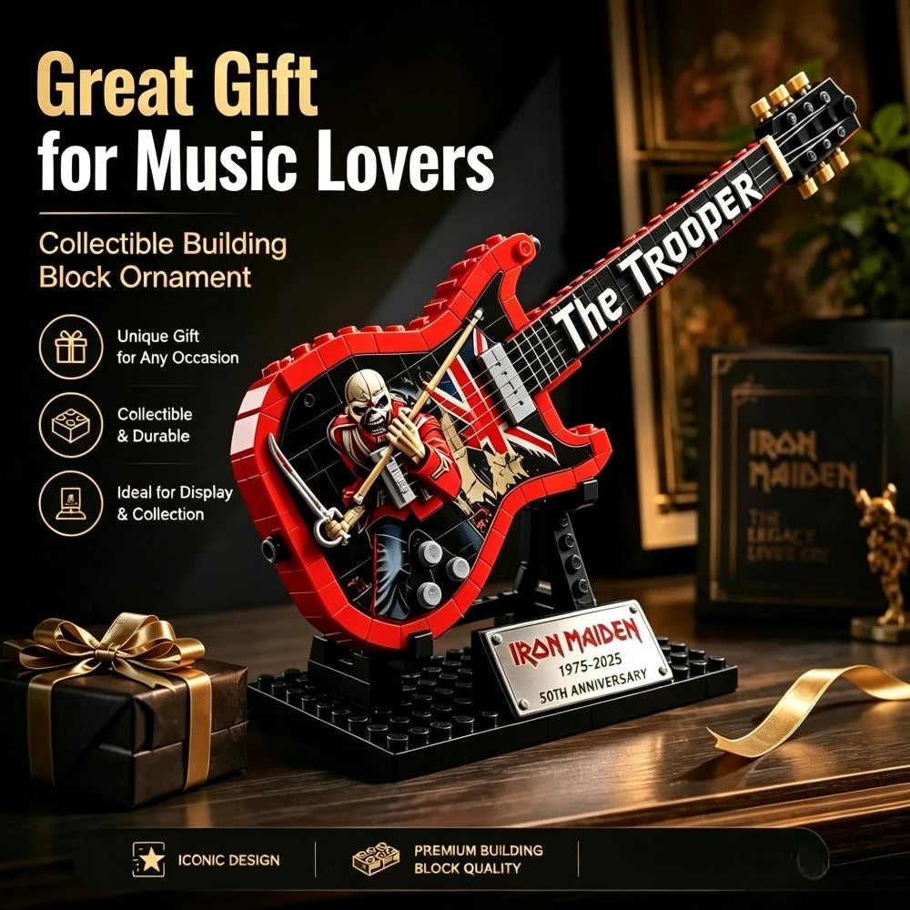 Guitar Building Blocks Assembly Kit Intellectual Brain Teaser Toy Home Display Decorative Item Perfect Birthday Present