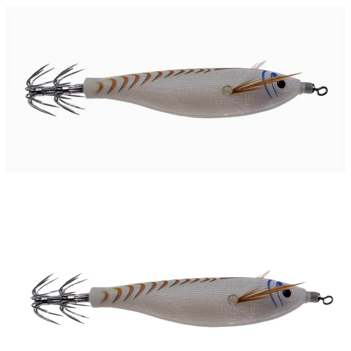 BRAVMACK 2Pcs Squid Jig Hook Fishing Lure Luminous 10cm 9g Artificial Fake Octopus Lures Wood Shrimp Cuttlefish Hard Bait Tackle