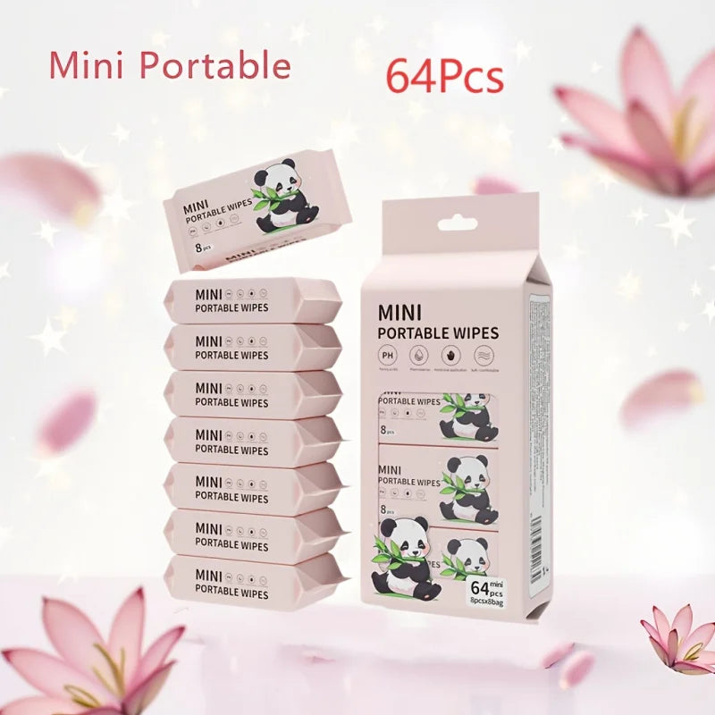 Mini portable wet wipes for carrying around